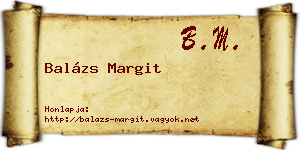 Balázs Margit névjegykártya